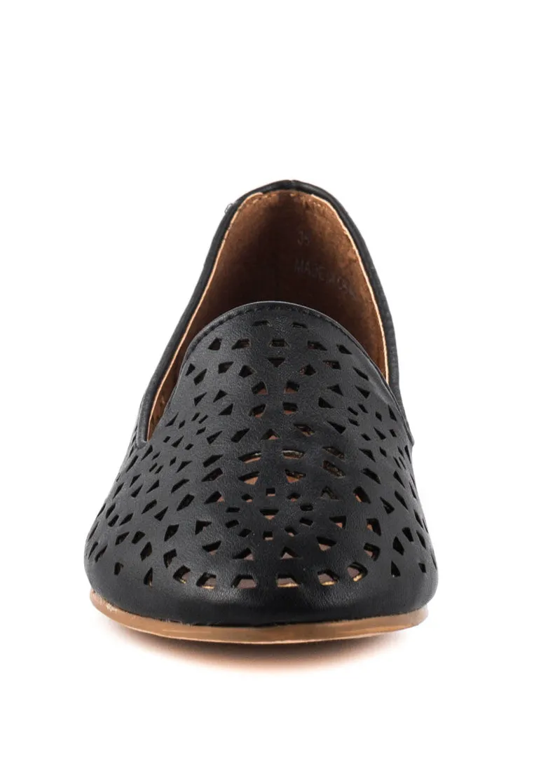 Black Laser Cut Loafers