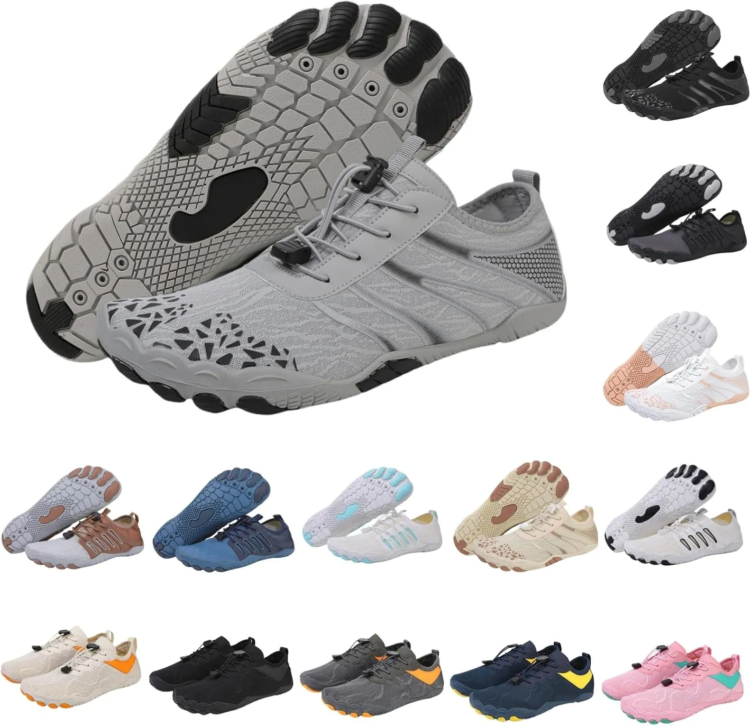 Grounded Footwear for Women Non Slip Barefoot Shoes Running Hiking Walking Shoe for Men Healthy & Non-Slip Wide Toe Box Beach Sneaker Lightweight Breathable Water Resistant Sneakers Comfort Wear Shoes