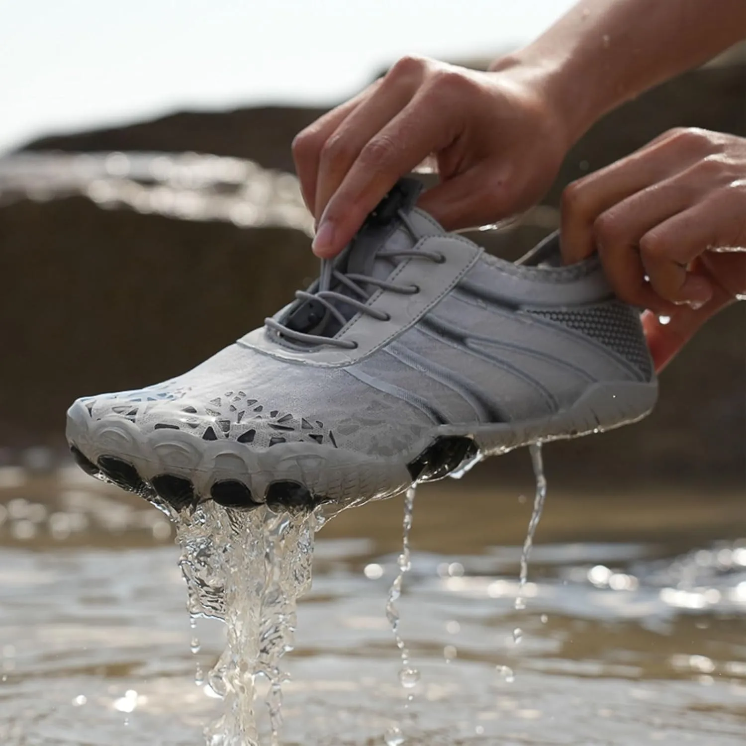 Grounded Footwear for Women Non Slip Barefoot Shoes Running Hiking Walking Shoe for Men Healthy & Non-Slip Wide Toe Box Beach Sneaker Lightweight Breathable Water Resistant Sneakers Comfort Wear Shoes
