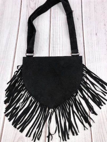 Handmade Suede Embroidered Heart Shaped Bag