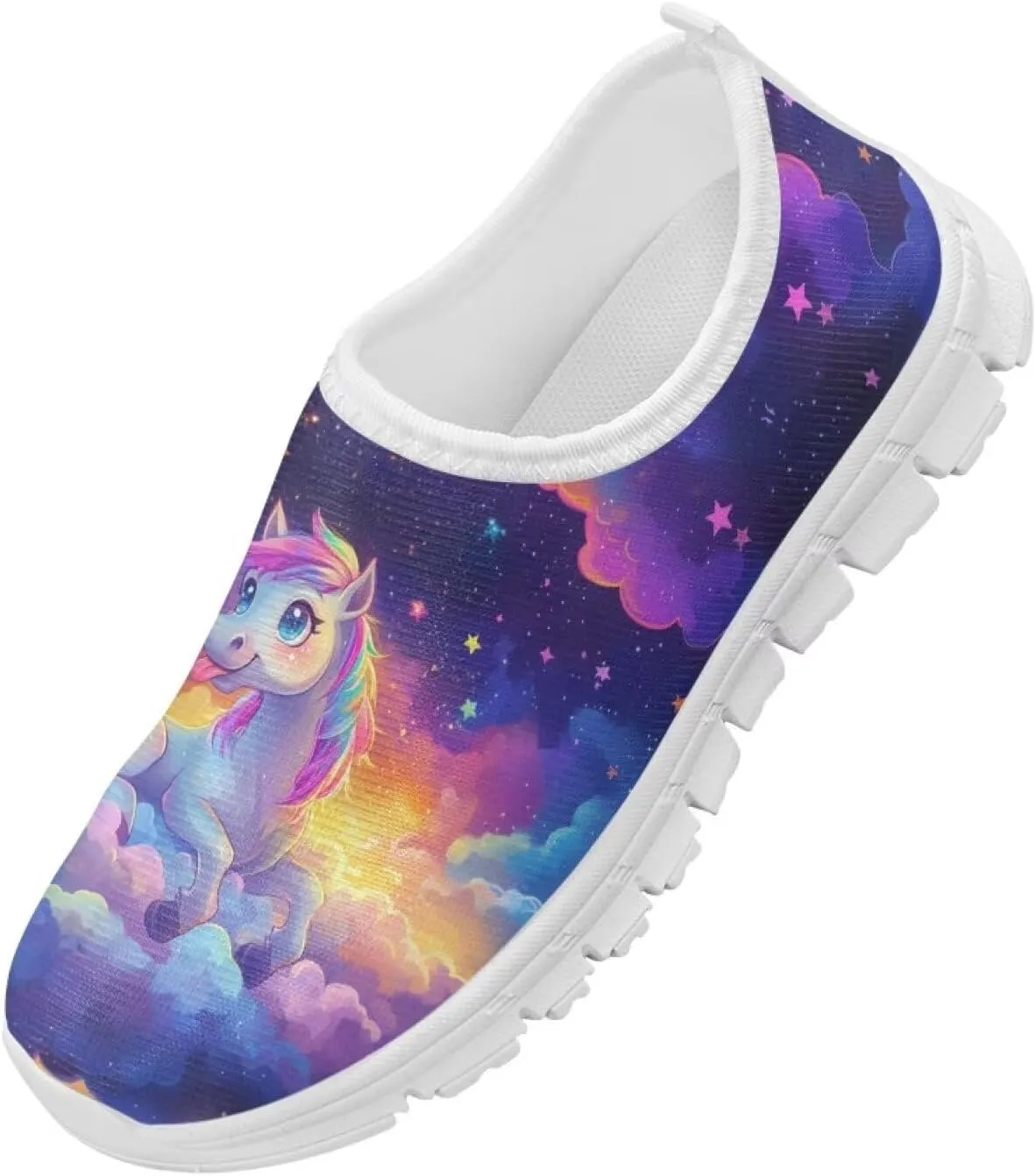 Kids Cute Shoes Colorful Clouds Slip On Shoes for Girls Size 11-2.5