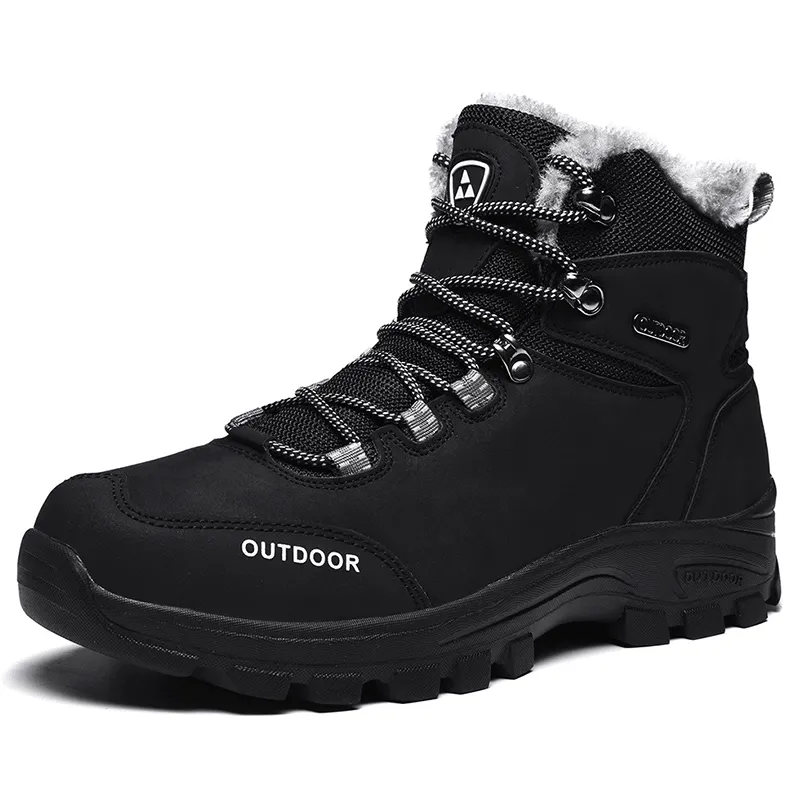 kkboxly kkboxly Men Outdoor Comfy Non Slip Wearable Plush Warm Winter Hiking Boots