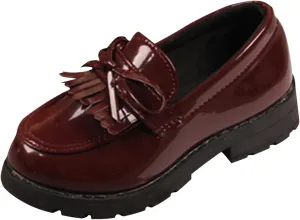 Little Boys Shoes Size 12 Girls Slip On Leather Loafer Tassel Bow School Dress Shoes for Girls Wide Baby Boy Shoes
