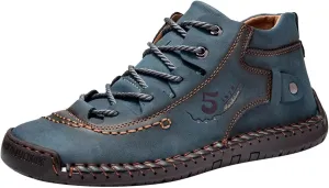 Mens Casual Leather Shoes Size 11 Summer and Autumn Men Leather Shoes Flat Soft Bottom Comfortable Mid Top Lace Up Casual Shoes Laces Dress