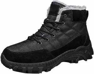 Mens Work Boots Composite Hiking Sneakers Warm Fur Lined Safety Toe Shoes for Women Soft Toe Composite Safety Toe Waterproof Industrial Casual Hike Grounded Footwear