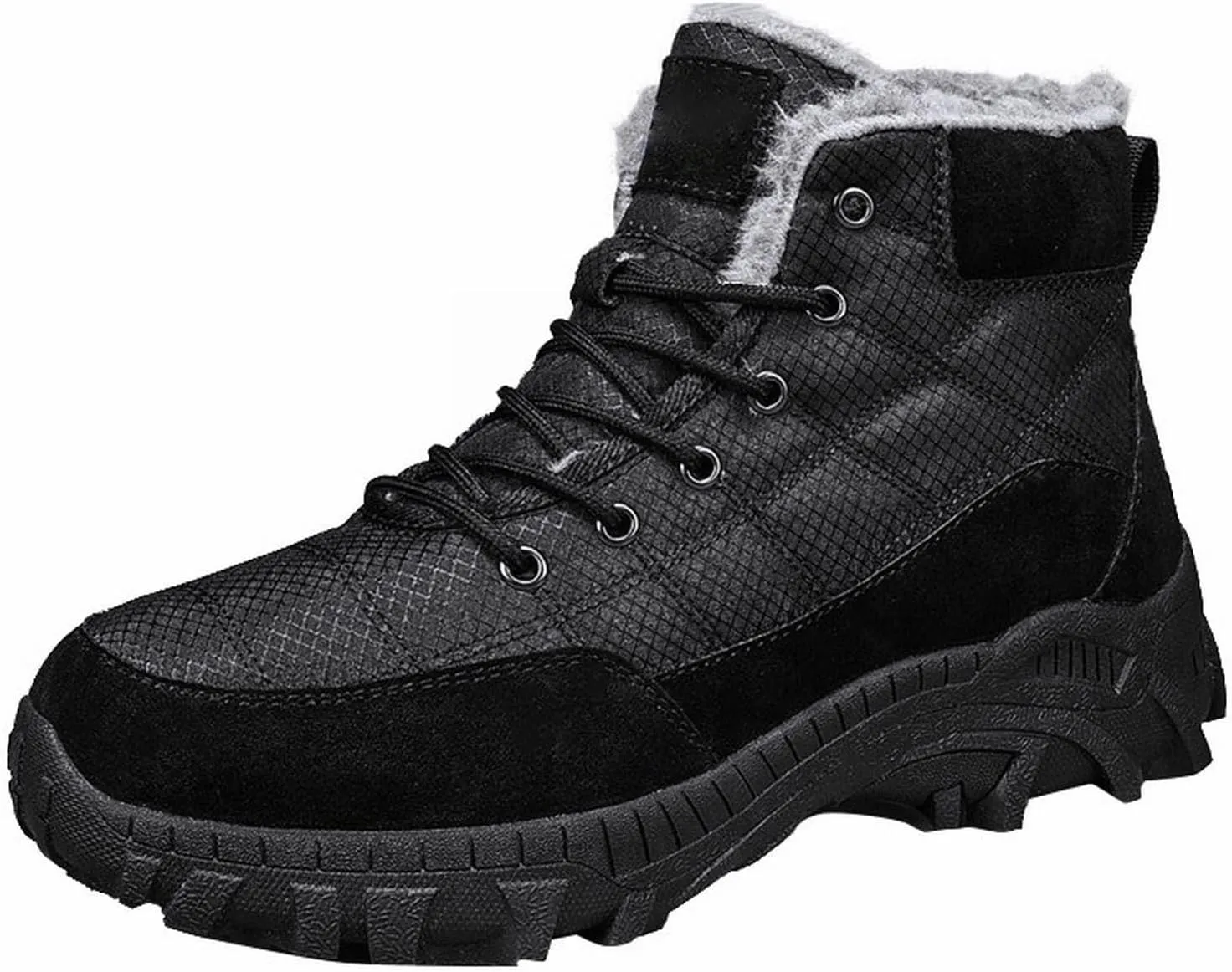 Mens Work Boots Composite Hiking Sneakers Warm Fur Lined Safety Toe Shoes for Women Soft Toe Composite Safety Toe Waterproof Industrial Casual Hike Grounded Footwear