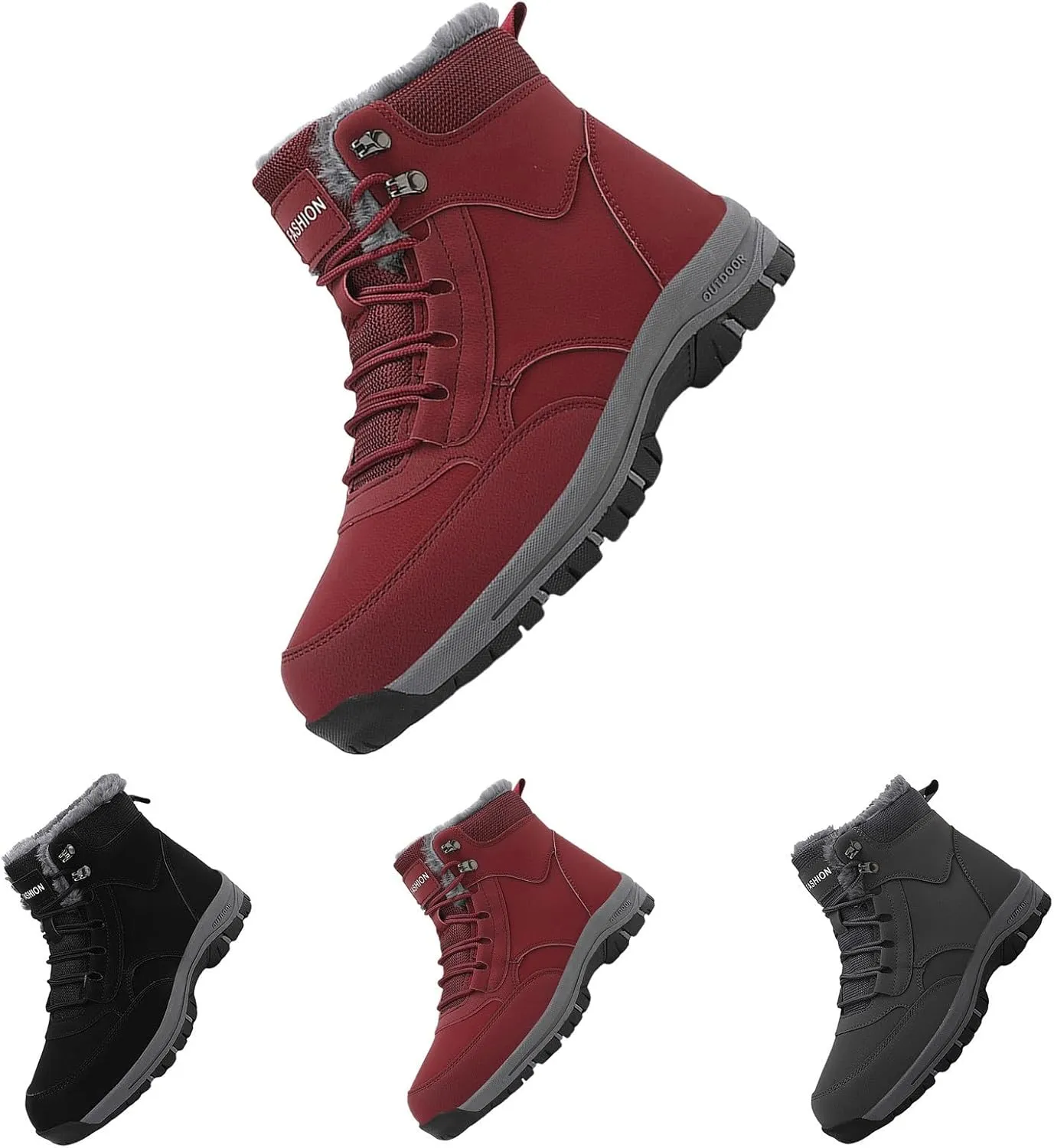 Men's Work Boots Soft Toe Hiking Sneakers Warm Fur Lined Womens Workout Shoes Winter Winter Backpacking Snow Botas Warm Water Hike Grounded Footwear