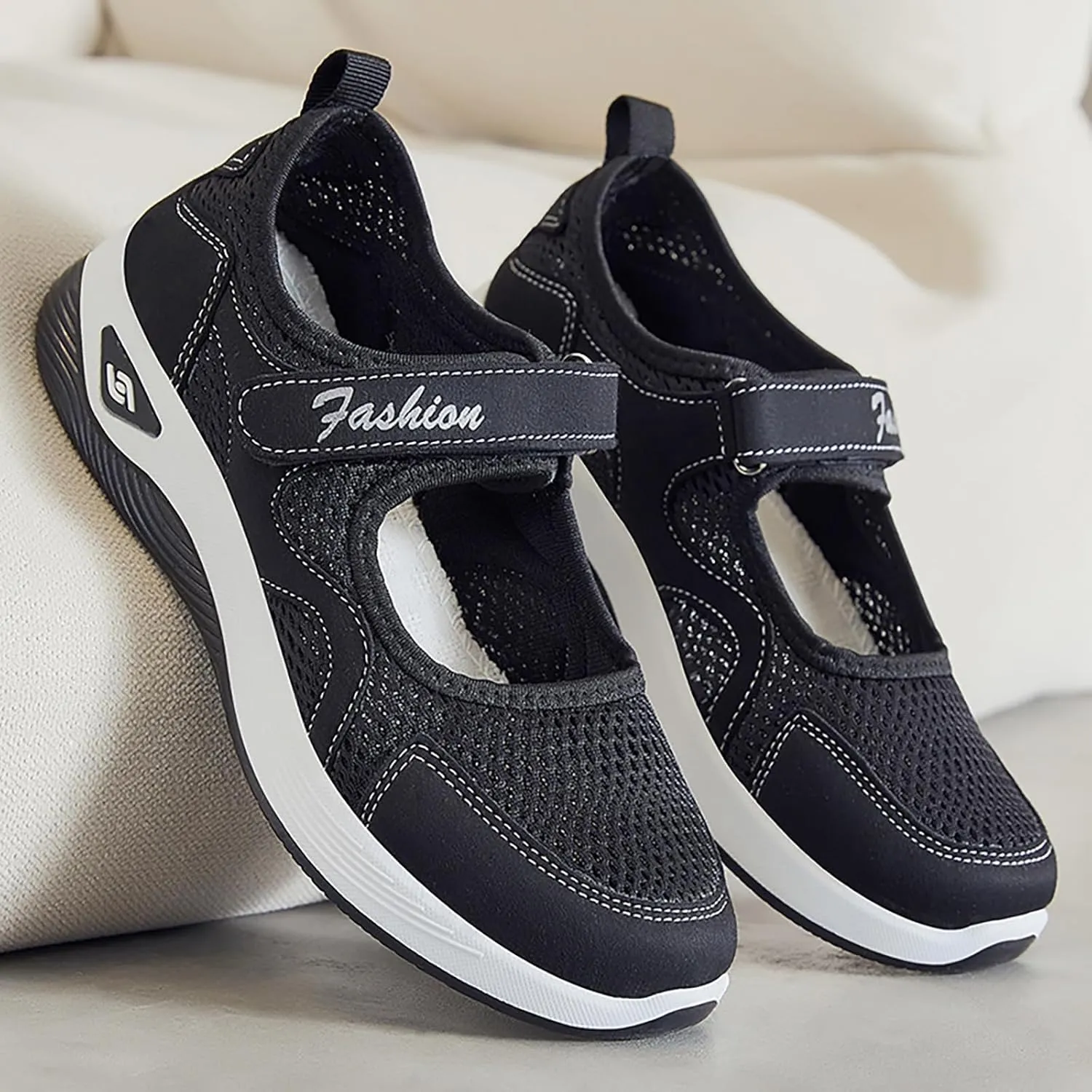 Nurse Shoes for Women Comfortable Walking Shoe Non Slip Adjustable Orthopedic Shoes Breathable Working Flats Nursing Mary Jane Sneakers Casual Lightweight Sneaker