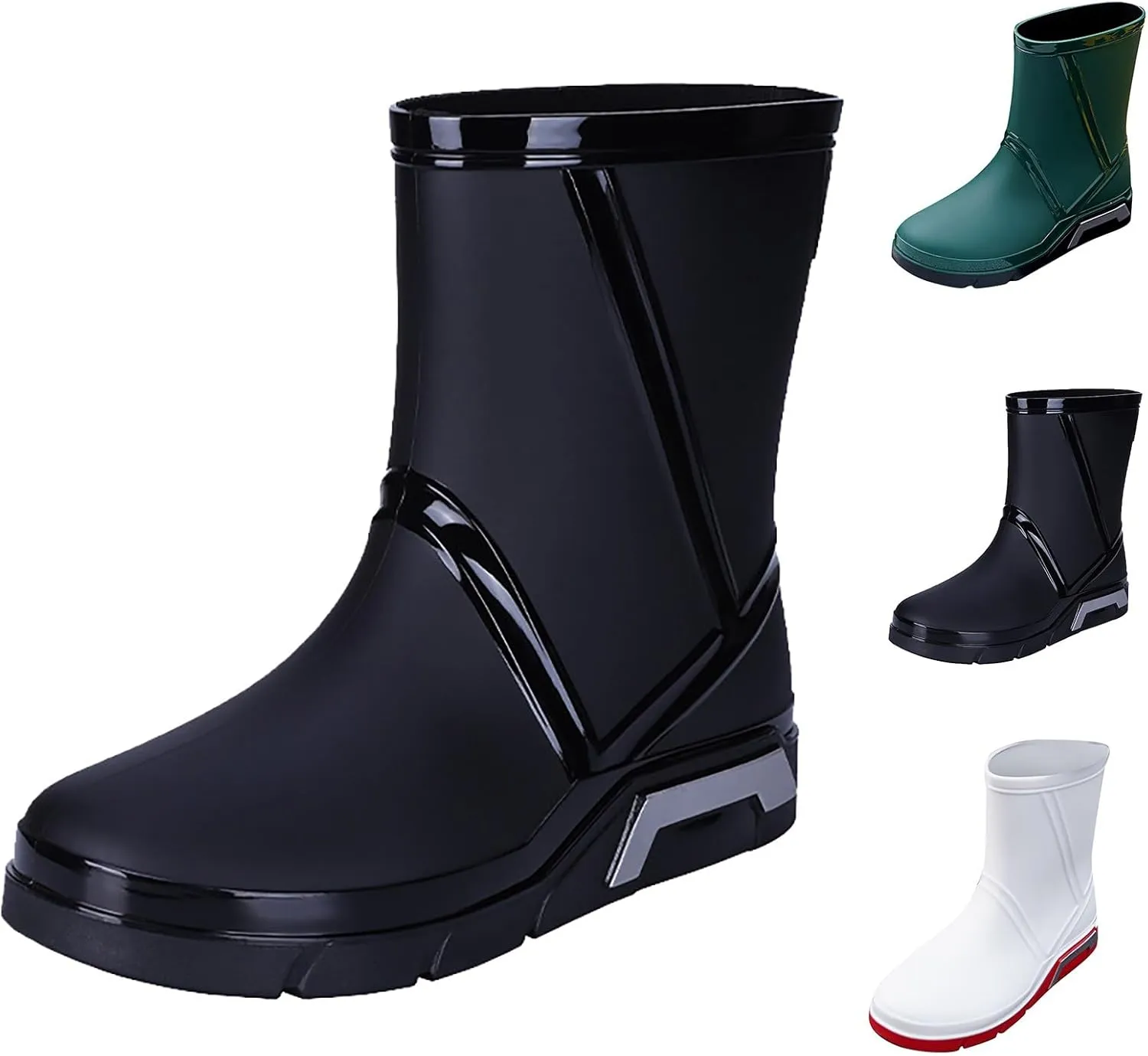 Rain Boots Women Tall Waterproof Mens Grounded Footwear Booties And Ankle Boot Heels Winter Barefoot Shoes Women's Rain Boots Waterproof Garden Shoes Rain Boots