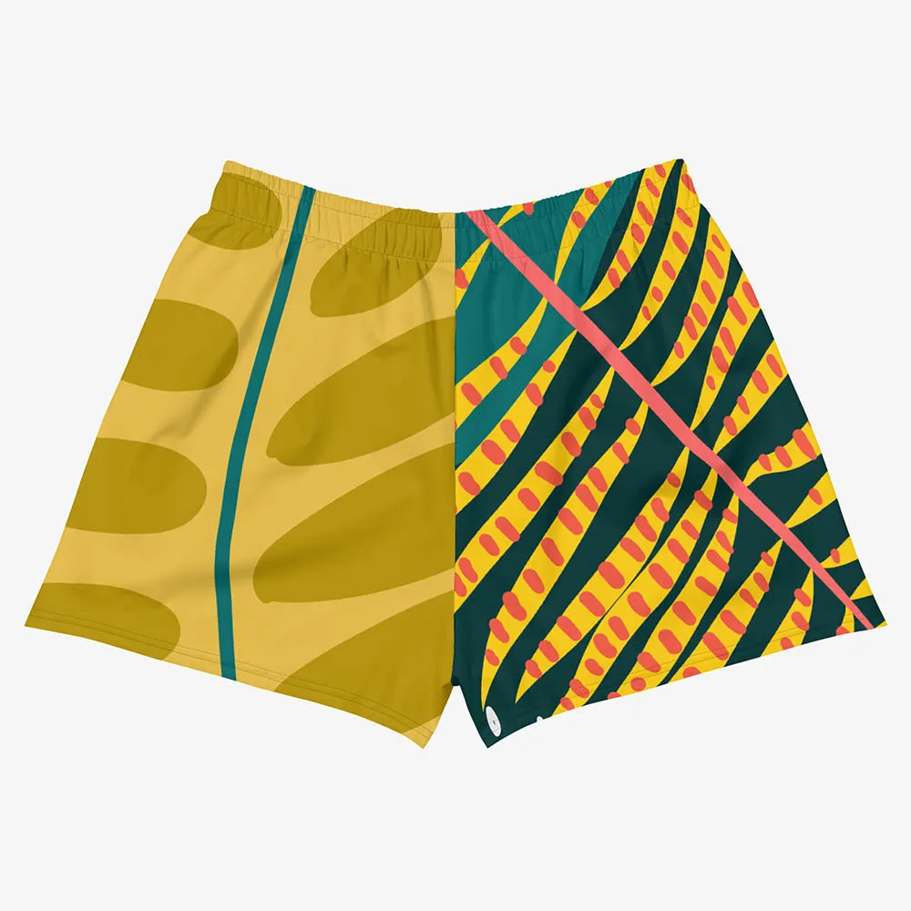Recycled Breathy Shorts "Tropics" Olive/Green