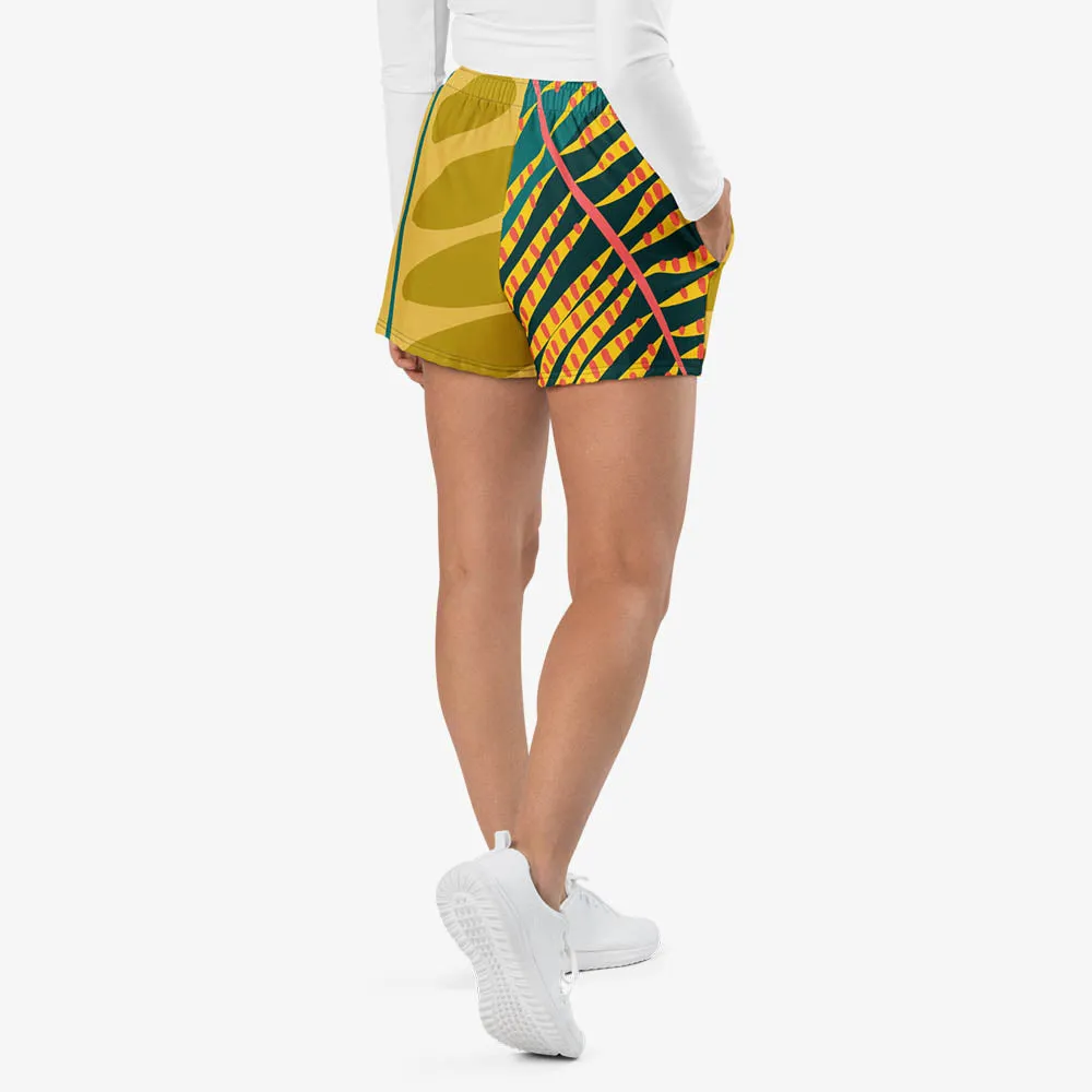 Recycled Breathy Shorts "Tropics" Olive/Green