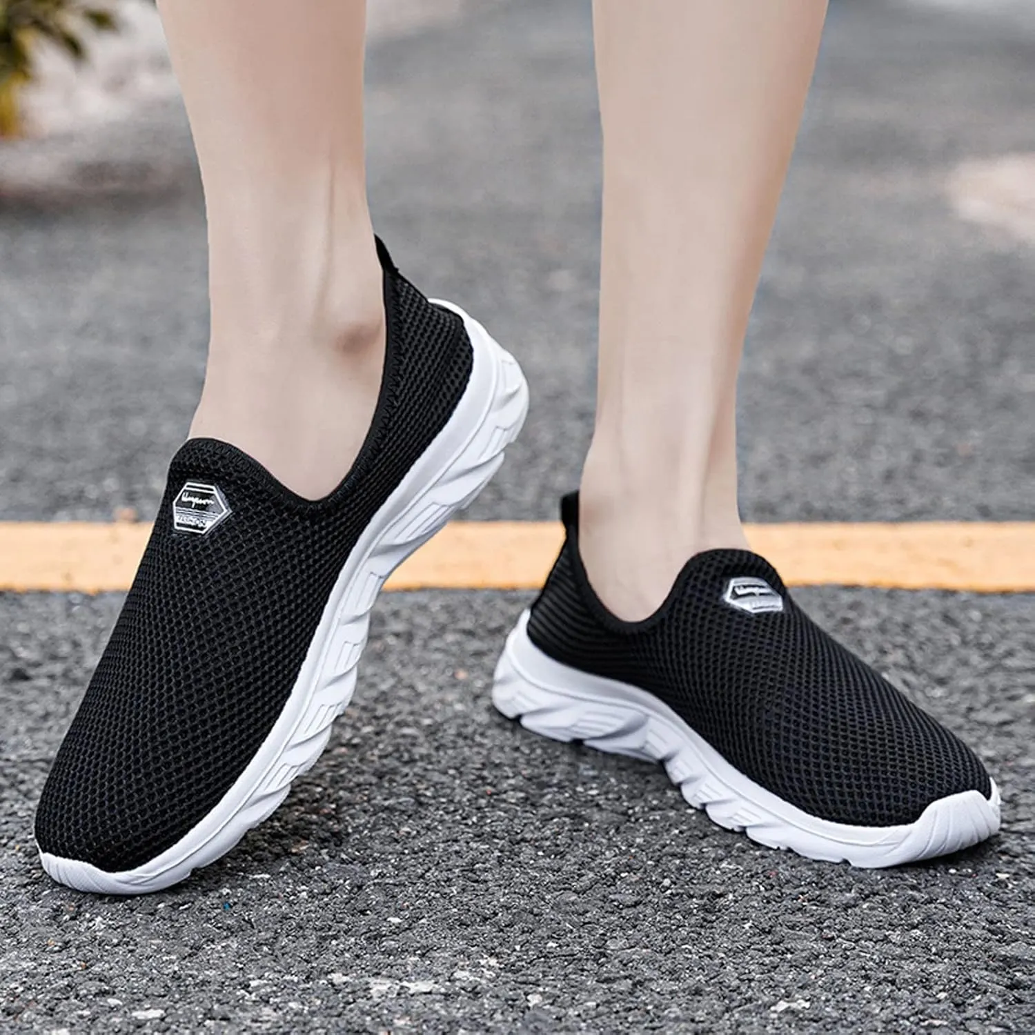 Running Shoes for Men Arch Support Brown Casual Shoes Women's Fashion Sneakers Women's Soft Sole Mesh Comfort Orthopedic Platform Tennis Shoe White Loafers