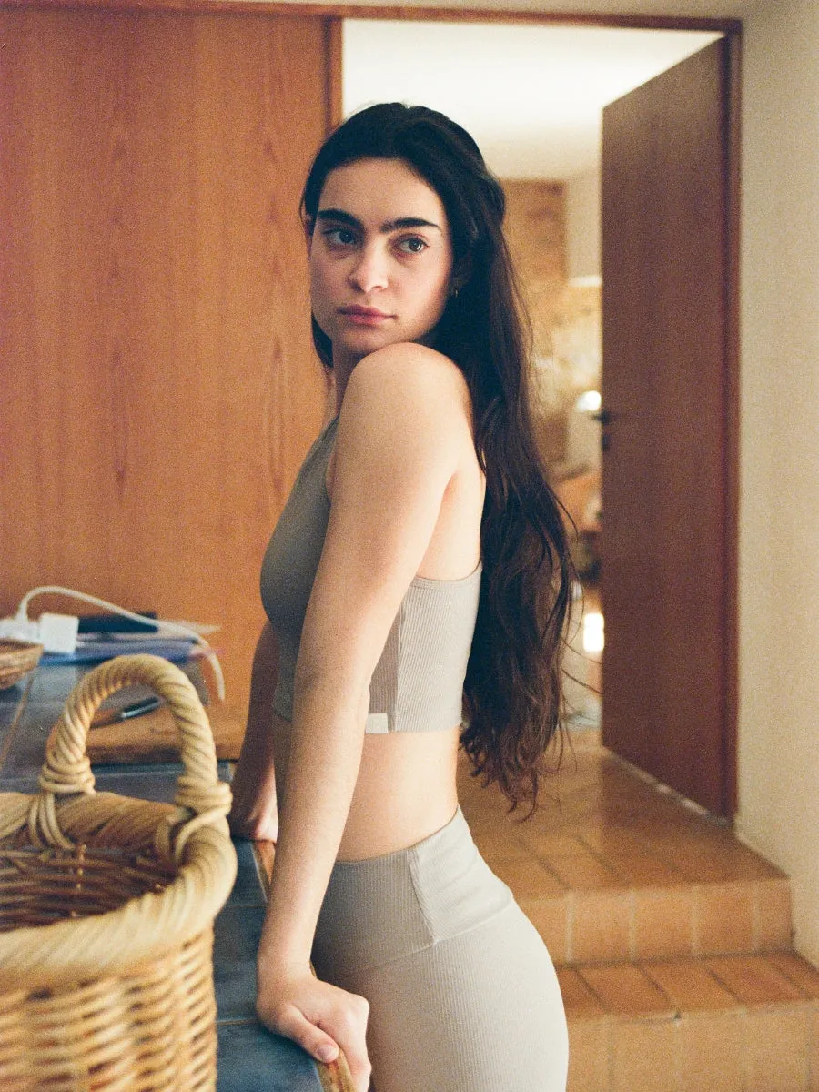 SILVIA TANK TOP - Greige Ribbed