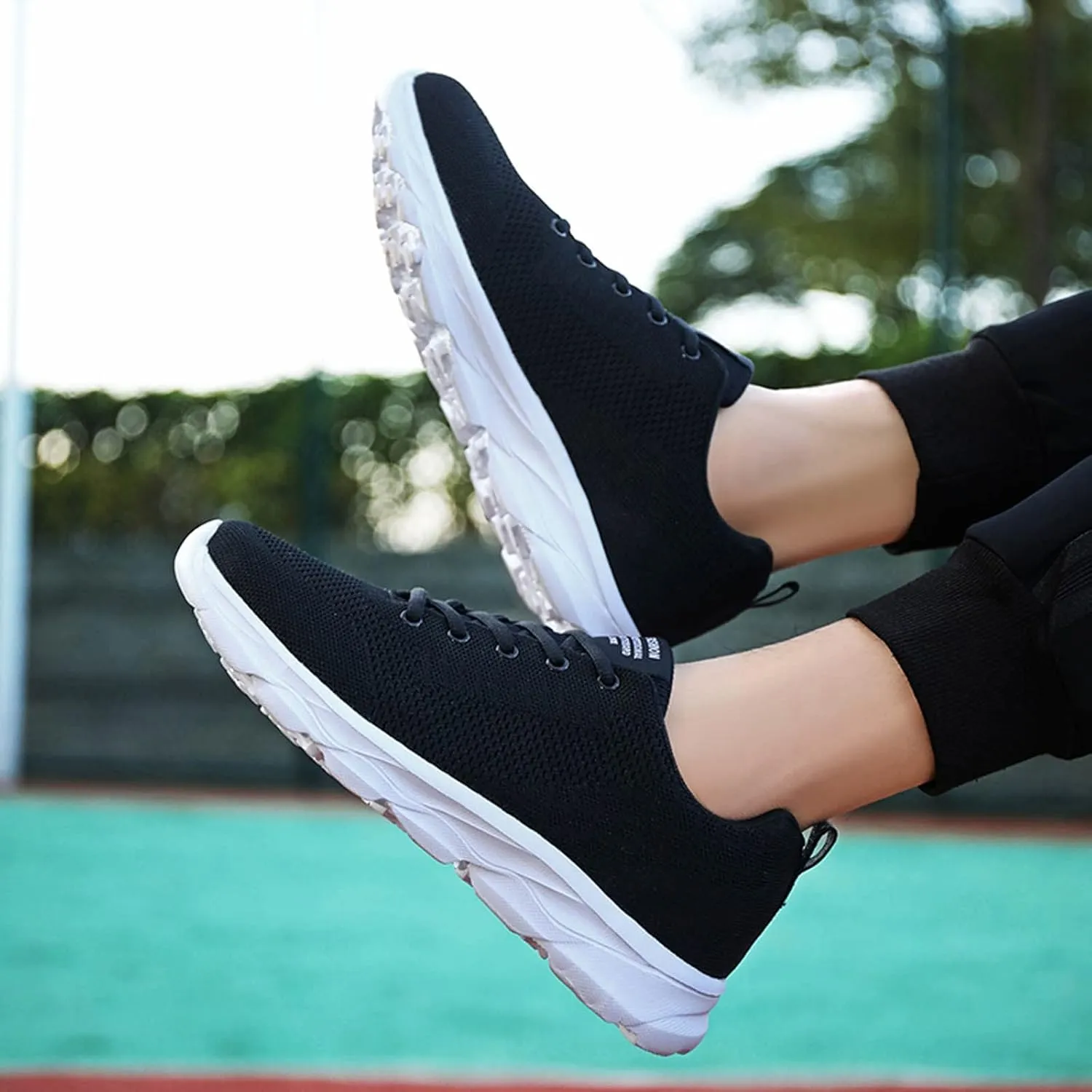 Sneakers for Women Fashion Tennis Shoes Womens Shoe Minimalist Running Shoes Men Arch Support Loafers Shoes for Women Black and White Sneakers