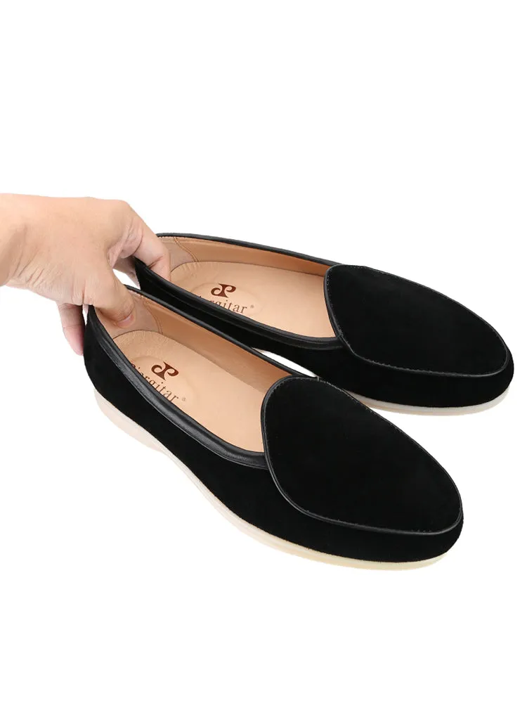 Spring and summer new European and American classic nubuck leather men's slip-on shoes, non-slip outsole, fashionable slip-on shoes, loafers