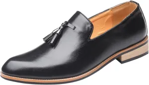 Summer Shoes for Men Leather Fashion Style Men's Breathable Tassel Comfortable Business Slip On Work Leisure Solid Color Leather Shoes Mens Leather Slip on Shoes Size 14