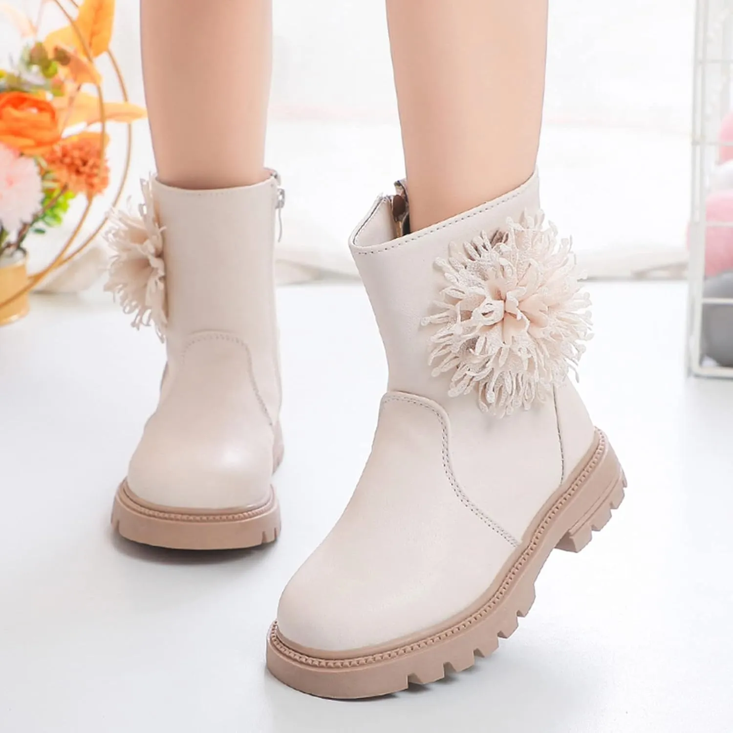 Toddler Dress Boots for Girls Children Shoes Scrub Boots Shoes Waterproof Leather Short Boots Non Slip Girls 2t Boots