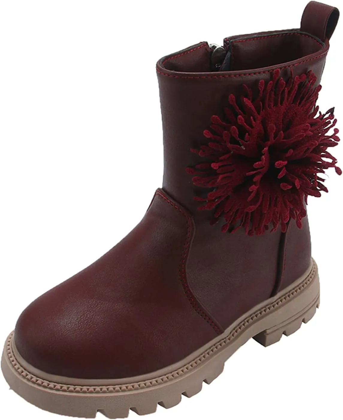 Toddler Dress Boots for Girls Children Shoes Scrub Boots Shoes Waterproof Leather Short Boots Non Slip Girls 2t Boots