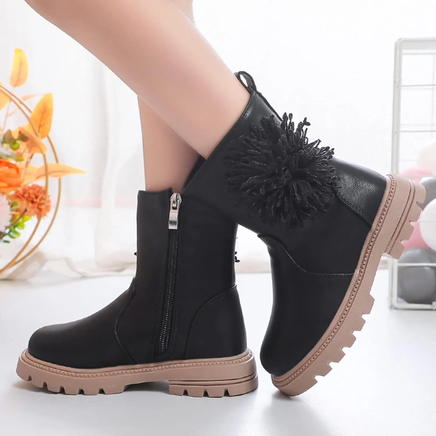 Toddler Dress Boots for Girls Children Shoes Scrub Boots Shoes Waterproof Leather Short Boots Non Slip Girls 2t Boots