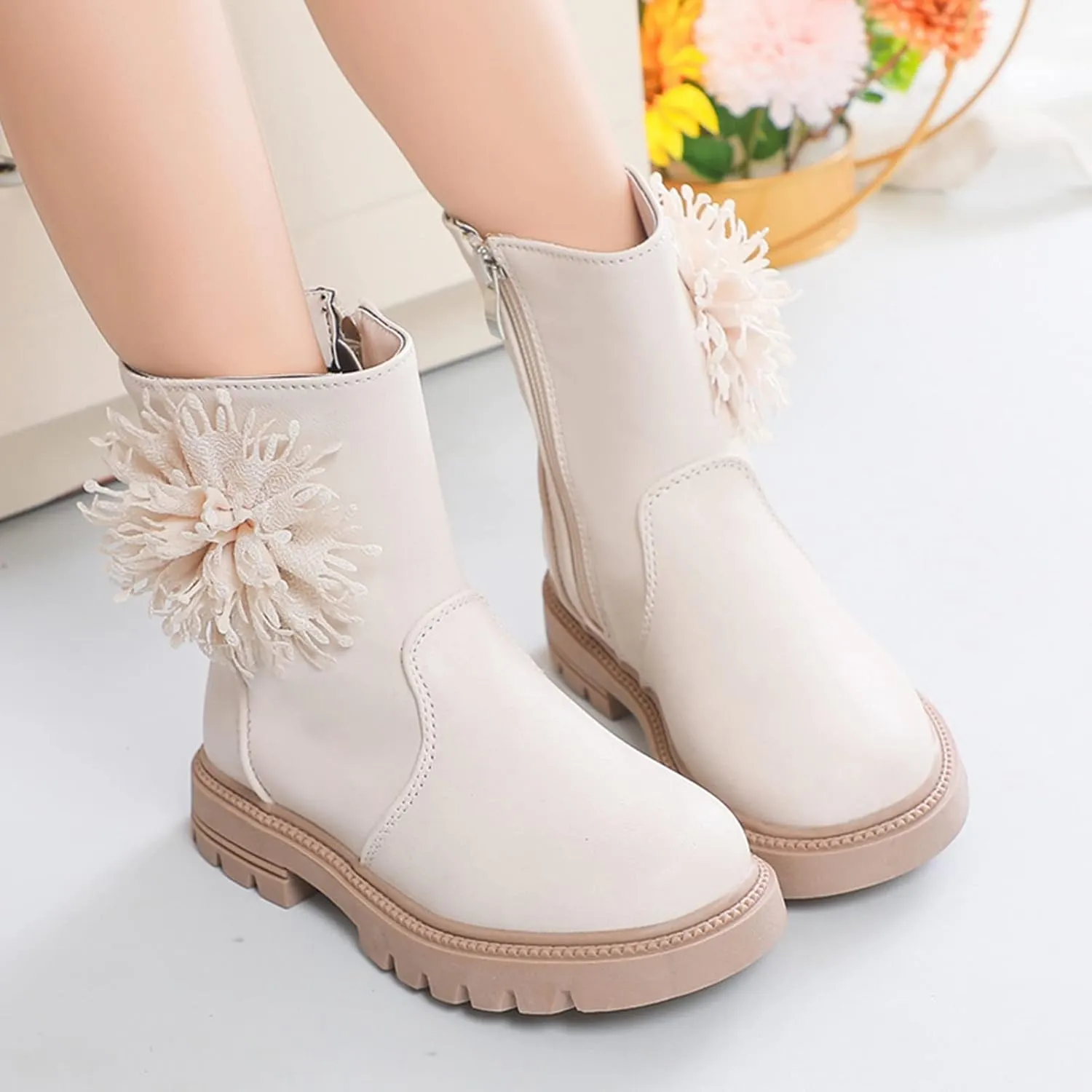 Toddler Dress Boots for Girls Children Shoes Scrub Boots Shoes Waterproof Leather Short Boots Non Slip Girls 2t Boots