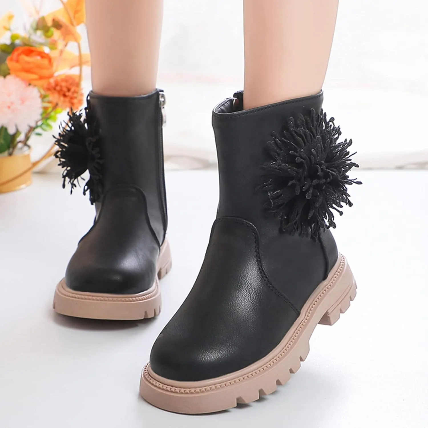 Toddler Dress Boots for Girls Children Shoes Scrub Boots Shoes Waterproof Leather Short Boots Non Slip Girls 2t Boots