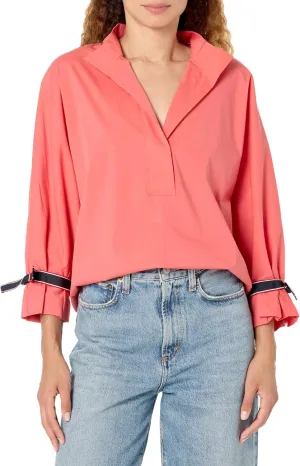 Tommy Hilfiger Women's Long Sleeve Split Neck Popover Shirt
