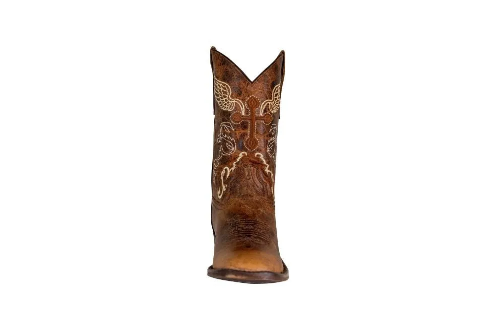 TuffRider Children Sequoia Cross & Wing Embroidered Square Toe Western Boots