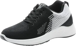 Womens Running Sneakers Breathable Flying Woven Lace Up Walking Shoes Summer Casual Non Slip Outdoor Sports Shoes
