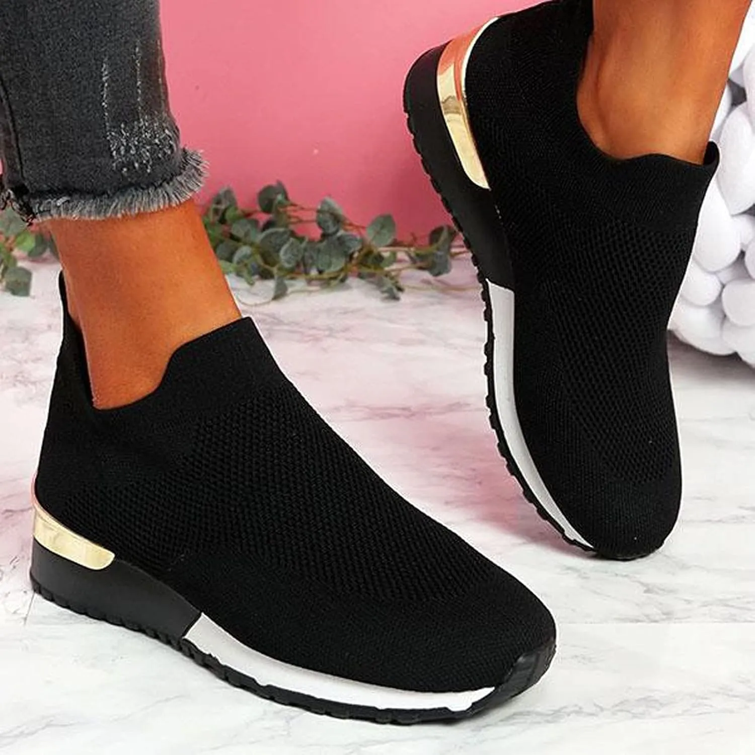 Womens White Tennis Shoes Leather Sneakers Casual Walking Shoes for Women Black Running Shoes Women White Loafers for Women No Tie Sneakers for Women